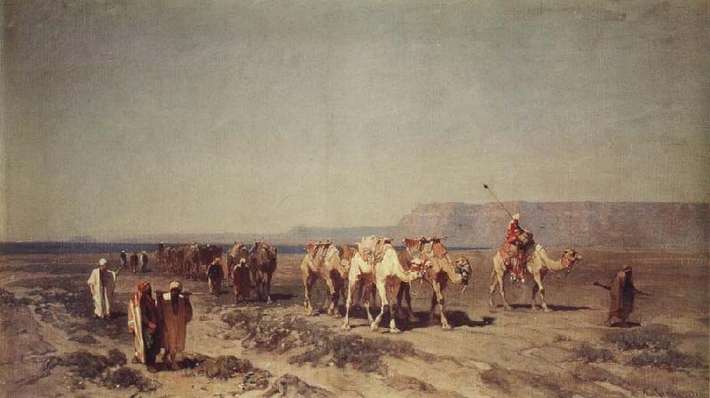 Alberto Pasini Caravan on the Shores of the Red Sea Germany oil painting art